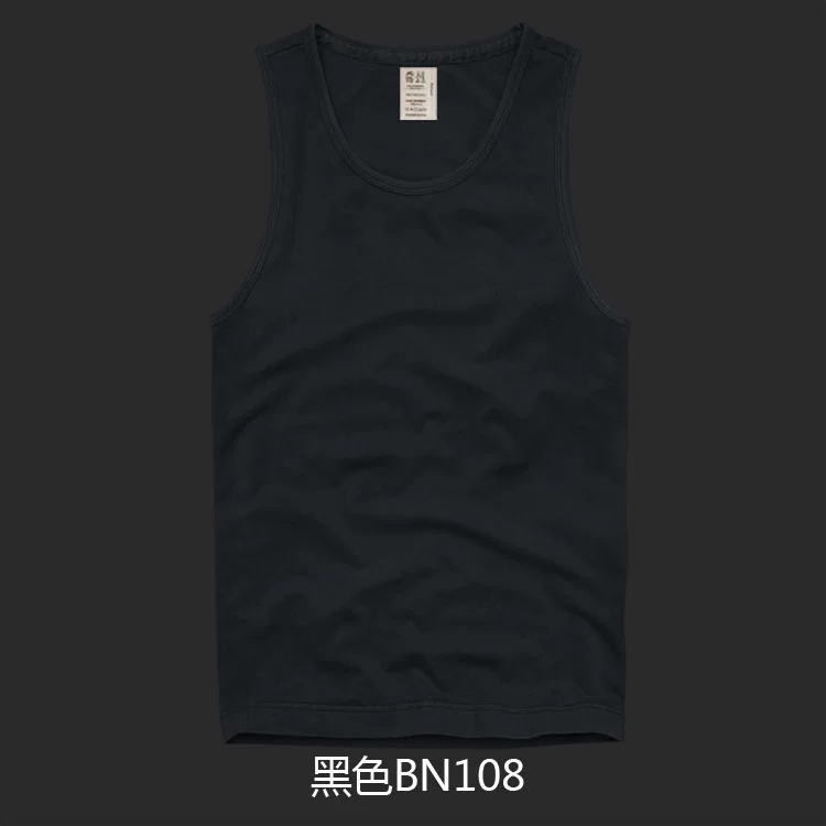 Mùa hè 2018 af nam chạm đáy vest thể thao bình thường thương hiệu kích thước lớn thời trang hoang dã cotton rắn màu không tay áo ba lỗ nam form rộng