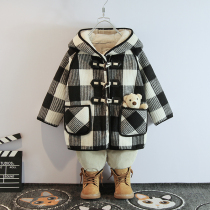 Childrens winter fluff coat 2021 winter clothes new baby warm thick woolen cloth coat for boys and women