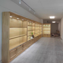 Solid wood cosmetics display cabinet display cabinet product cabinet retro tea liquor tobacco and wine shelf shoes and bags display cabinet