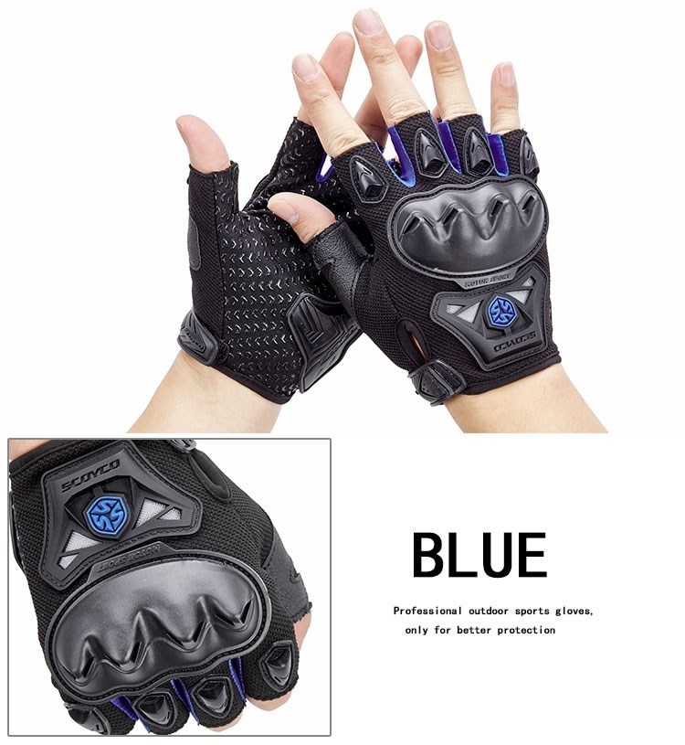 Xe máy nửa ngón tay cưỡi thiết bị off-road Harley men đua hiệp sĩ đầu máy phá vỡ thiết bị bảo vệ chống vỡ băng đầu gối aolikes