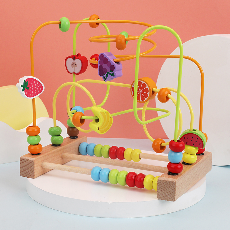 Children around Pearl string beads 6-12 months Baby puzzle building blocks male girl 0-1-2-year-old 3-year-old toddler toy