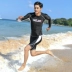 Lặn biển Thanh niên tay áo dài Áo tắm nam Áo nửa tay Năm Quần Đặt Sun Sun Đồ bơi nam Bộ đồ bơi - Nam bơi đầm Nam bơi đầm