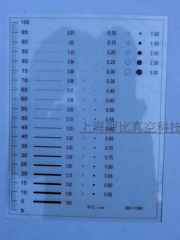 A6 point line gauge inspection card BC -1180