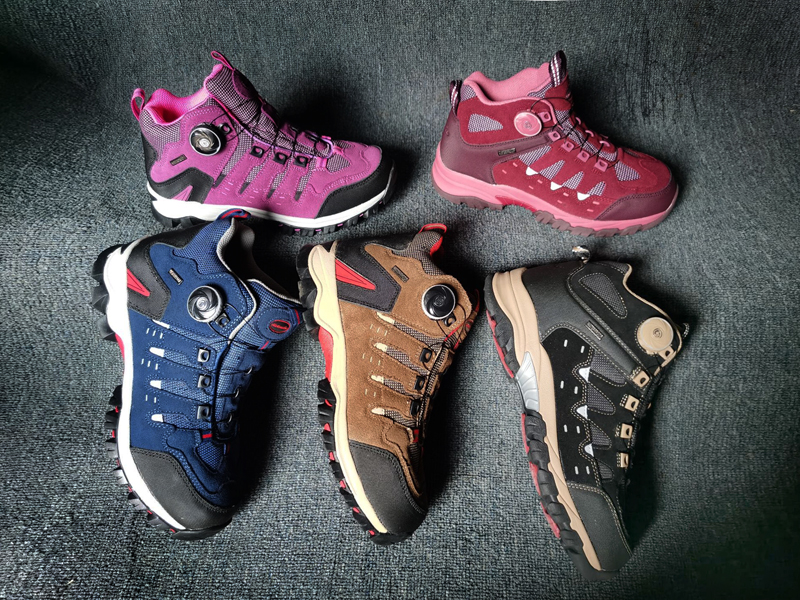 Foreign trade export South Korea single winter plus velvet waterproof men's and women's leather steel wire buttons outdoor off-road mountaineering hiking shoes