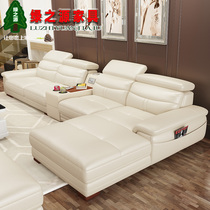 Nordic leather sofa small apartment living room leather modern simple single double three-person leather sofa first layer cowhide