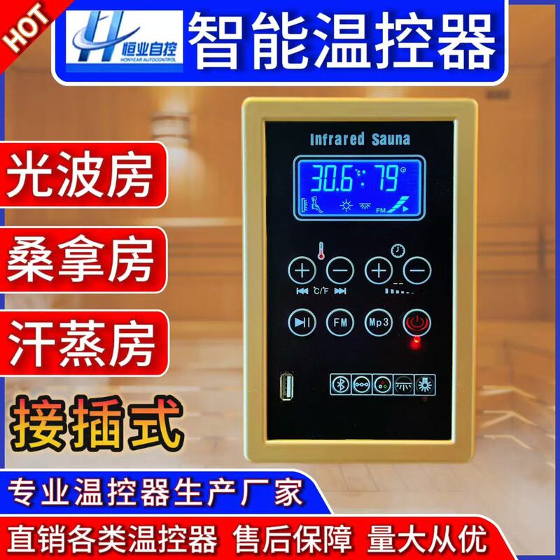 Lcd Screen Sauna Room Thermostat Steam Room Health Energy Capsule Controller High Power 100~240V Plug-In Type