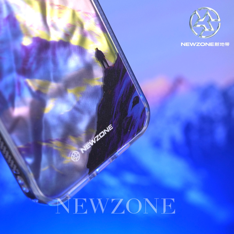 New Gradient Laser Shine Snow Mountain Illustration Annapurna II Luck 15, 14, 13, 12 iPhone Case