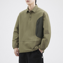 Spring and Autumn polo shirt mens casual long-sleeved high-end large size outdoor quick-drying jacket mens jacket 24 trendy brands