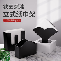 Wrought tissue seat restaurant Cafe Bar hotel table table with napkin tissue clip creative vertical tissue rack