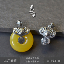 Swallow home S925 sterling silver safety buckle clip buckle Pendant buckle Heavy retro buckle old lanyard connection buckle