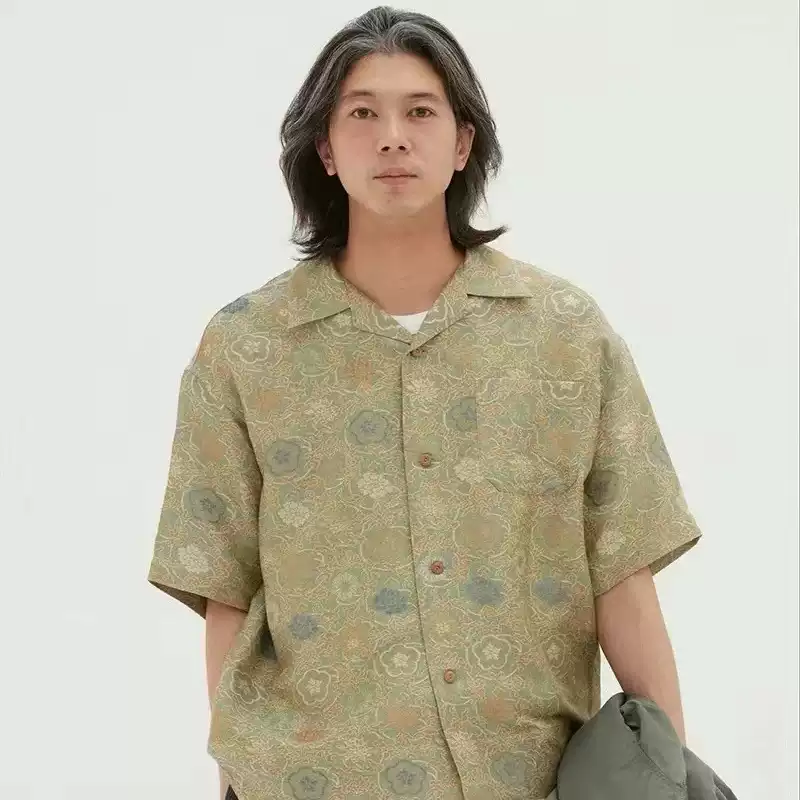 トップス WALLIS SHIRT S/S JACQUARD (MAWATA) 2 VISVSVM VISVIM 24SS WALLIS SHIRT (MAWATA) FIL丝质夏威夷衬衫