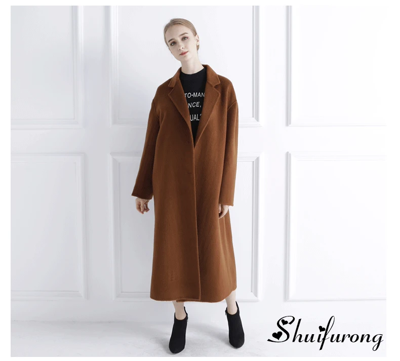 2017 mùa thu và mùa đông mới Áo khoác cashmere của Albaka - Trung bình và dài Coat