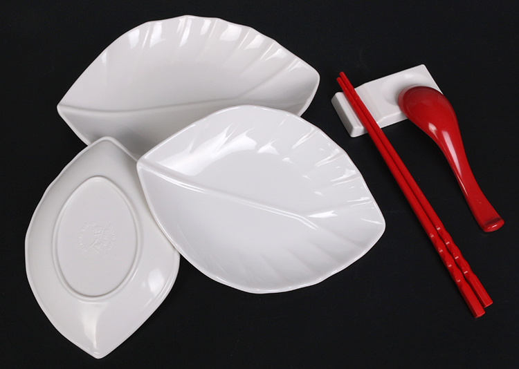 Tấm nhựa melamine tấm trắng lá KTV tấm ăn nhẹ món ăn nhẹ tấm bên khách sạn món ăn lạnh món ăn melamine bộ đồ ăn bát ăn cơm