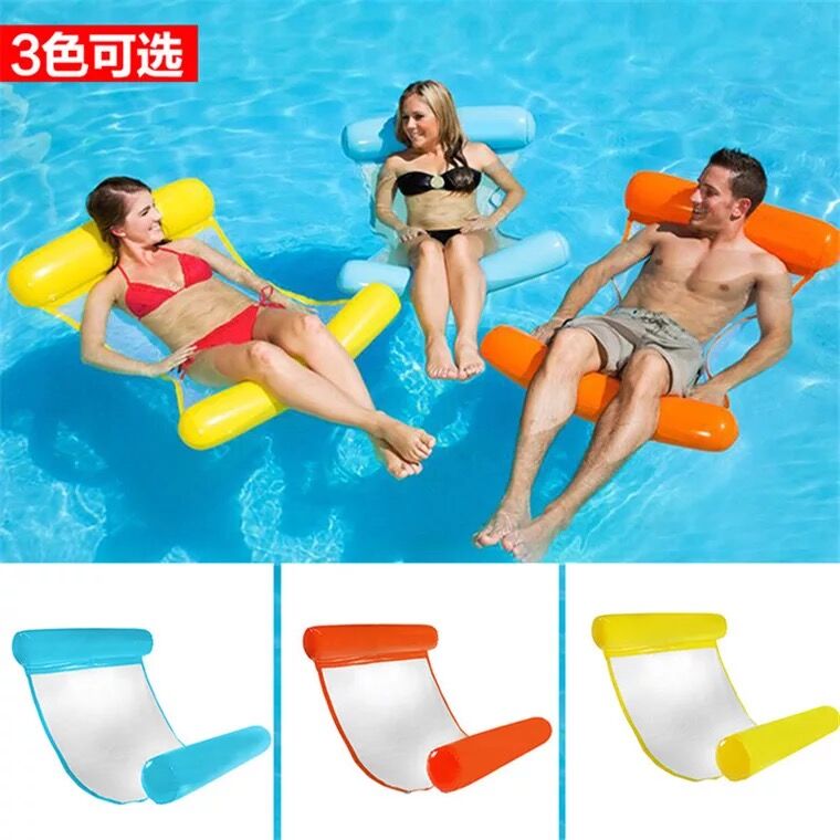 Water inflatable hammock sofa floating bed foldable summer backrest floating drainage upper deck chair pool party floating chair