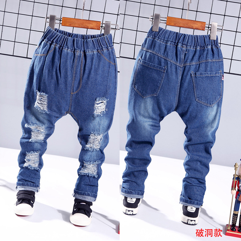 Quần jeans bé trai mùa thu mới bé gái quần dài chân cho bé quần 1-2-3-4-5-6 tuổi mỏng quần denim bé trai xuân hè
