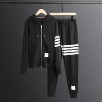 Autumn Winter Tide Card Knitted cardiovert cardiovert sweatshirt with cap long sleeve sweatshirt casual sports suit for men and women Lovers Tide