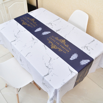 Tablecloth Waterproof and oil-proof Leave-in PVC tablecloth Nordic desktop mat Coffee table table mat Rectangular table cloth