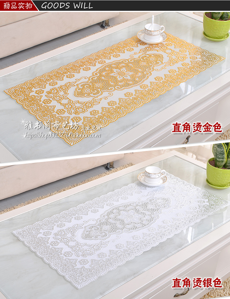 Bronzing PVC dầu chống thấm bảng dùng một lần bảng vải thảm bàn khăn trải bàn hình chữ nhật châu Âu bảng mat quỹ khuyến - Khăn trải bàn khăn trải bàn đen