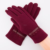 Han Edition Fall Winter Hanfeng Heating Gloves Lady touch screen without tufting thicker cotton cycling gloves student gloves