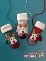 Christmas gloves female winter plus thickening warm cotton Christmas gift red cycling cold proof winter