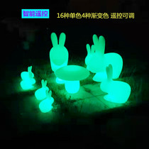  Colorful luminous jade rabbit lamp Mid-Autumn Festival square park event props outdoor waterproof lighting lawn decoration direct sales