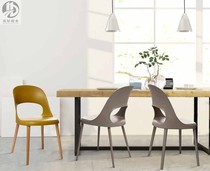 Nordic restaurant home chair comfortable afternoon chair solid wood foot leisure chair modern simple hollow back chair