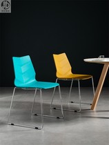 Nordic wind furniture chairchaircomfortable dining chair steel feed recreational chair modern minimal design striped household chair