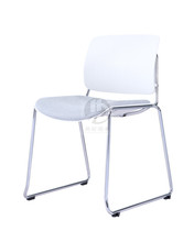 Simple white stacking chair Training table and chair Staff conference chair Office desk and chair Modern backrest chair bow foot chair