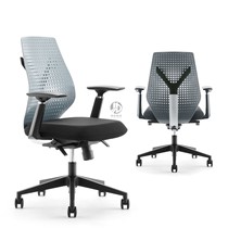 Fashion gray glue office chair polo point hollow creative conference chair 3D lifting armrest staff computer chair ergonomics