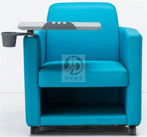 Blue leather art sofa chair with writing board conference chair table and chair integrated mobile office chair multifunctional training Chair