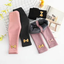 Girls leggings autumn and winter clothing baby girl baby plus velvet thick childrens pants outer wear foreign style winter one velvet