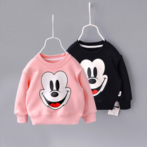 Childrens clothes spring and autumn children plus velvet mens and womens baby coat 2021 baby autumn and winter clothes 3 years old 1 coat foreign gas