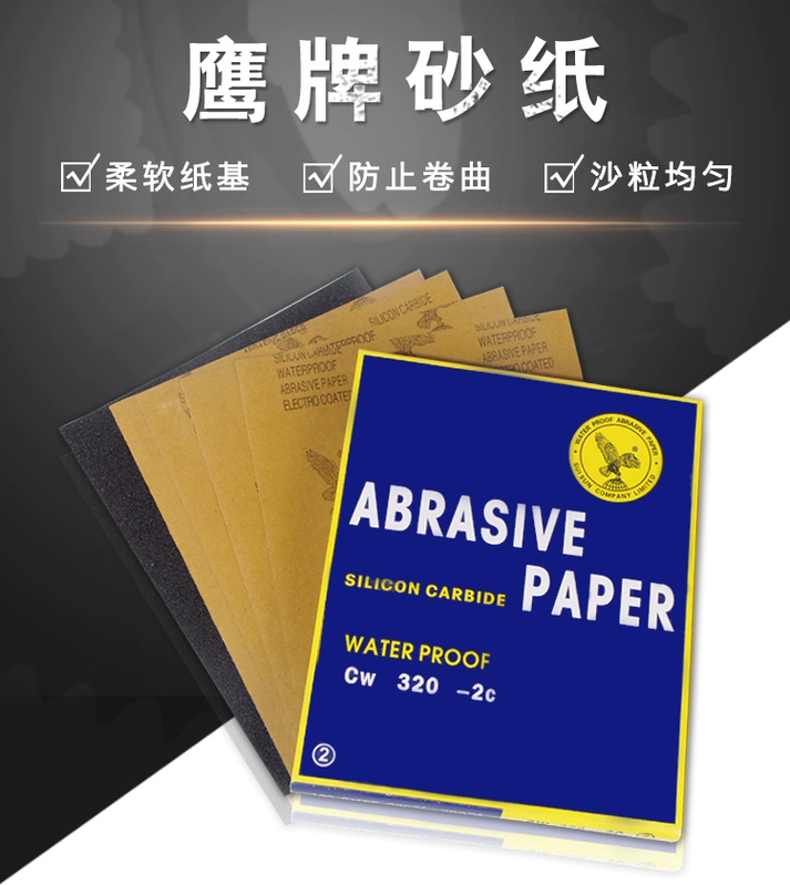 40 Miếng Đại Bàng Thương Hiệu Giấy Nhám Gỗ Giấy Nhám Nước Mài Khô Giấy Nhám 80-2000 Tường Lưới Đánh Bóng Hiện Vật giấy nhám cuộn giấy ráp thô