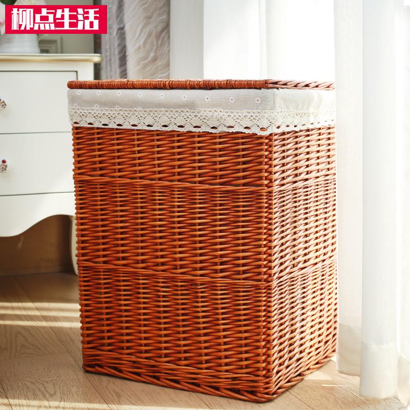Rattan dirty clothes basket clothes storage basket large dirty clothes basket storage basket with lid fabric laundry basket IKEA environmental protection