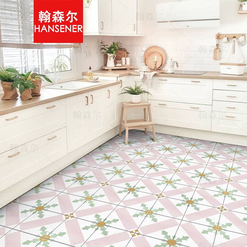 Hansel art personality girly pink small flower brick powder room wall brick kitchen floor brick tile corridor 1126