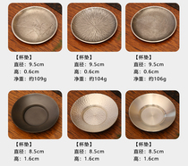 Japanese pure tin tea coaster retro tea coaster insulated anti-slip old tin tea coaster pot tea ceremony accessories