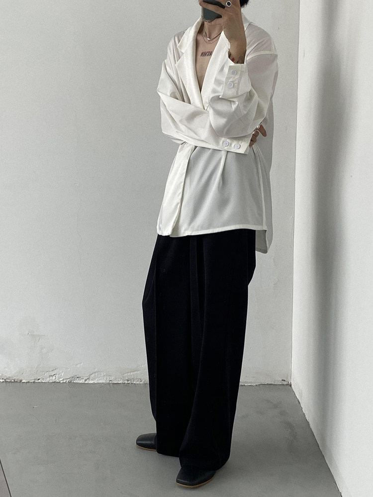 Genesisboy System твердый шелк льда тонкая модель драпировка один костюм пальто модельа Others / Other 