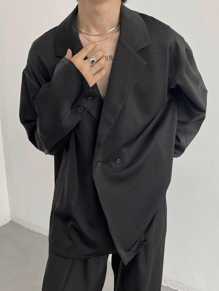 Genesisboy System твердый шелк льда тонкая модель драпировка один костюм пальто модельа Others / Other 