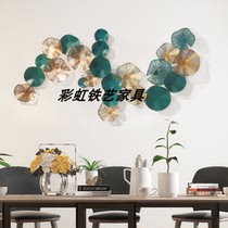 Iron lotus leaf wall decoration Lotus wall hanging creative home sofa background wall decoration model room soft wall hanging jewelry