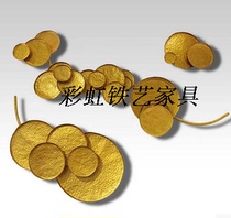 Wrought iron wall Lotus lotus leaf wall decoration Chinese hanging Hotel background wall soft home wall decoration pendant