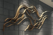  Wrought iron wall hanging rockery lotus lotus leaf decoration living room TV sofa background decoration Hotel decoration