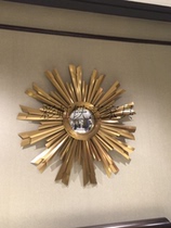 European-style metal wrought iron abstract decoration Mirror wall decoration Wall-mounted home hotel villa sample room soft decoration wall decoration