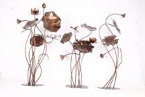 Iron Lotus lotus leaf wall decoration metal Hotel ornaments home decoration floor-to-ceiling pool hall water view ornaments
