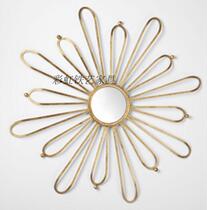 Wrought Wall Mirror Mirror model room hotel lobby bar decoration pendant wall decoration living room soft decoration background decoration