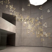 Modern triangle metal iron decoration Mediterranean industrial wind personality lamp American Hall creative