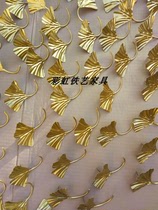 Chinese wrought iron ginkgo biloba wall hanging restaurant hotel wall ornaments wall decoration living room soft decoration background decoration