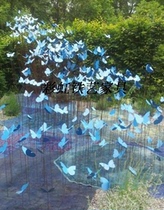 Garden sculpture simulation animal ornaments wrought iron metal butterfly plug-in garden park outdoor landscape decorations