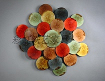 European Wrought iron wall hanging lotus metal Wrought iron wall decoration Hotel soft decoration supplies Flower wall hanging club wall decoration