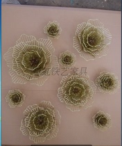 Iron wall hanging lotus pond Moonlight lotus leaf hanging wall decoration fashion mural Lotus wall decoration combination soft decoration