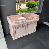 Outdoor washbasin solid stone laundry pool with washboard outdoor courtyard pool basin integrated marble laundry pool